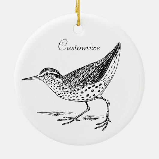 Sandpiper Shorebird Thunder_Cove Keramik Ornament (Hinten)