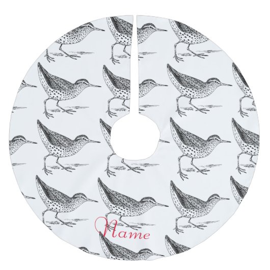 Sandpiper Shorebird Thunder_Cove Polyester Weihnachtsbaumdecke (Vorderseite)