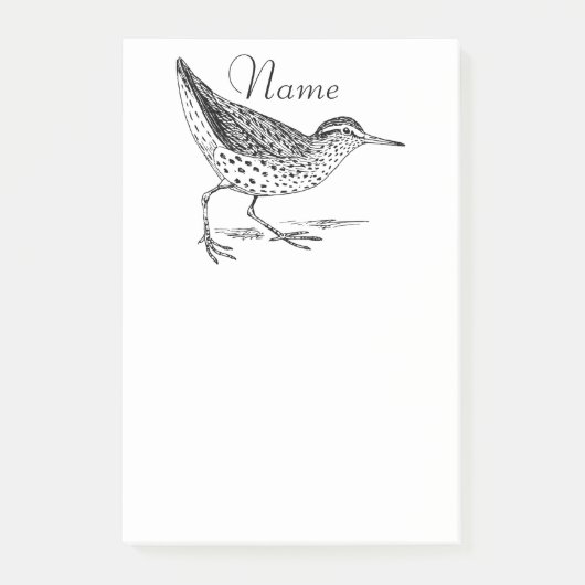 Sandpiper Shorebird Thunder_Cove Post-it Klebezettel (Vorderseite)