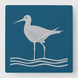 Sandpiper-Vogelmeer Quadratische Wanduhr
