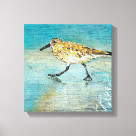 Sandpiper Wading Shorebird Weathered Look Leinwand