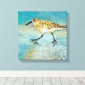 Sandpiper Wading Shorebird Weathered Look Leinwand (Insitu (Holzboden))