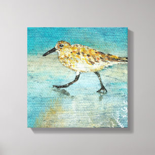Sandpiper Wading Shorebird Wethered Look Leinwand