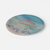 Sandpipers coastal shore birds Christmas party Pappteller (Schrägansicht)