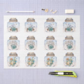 Sandpipers Flowers Shells Jar Decoupage Paper Seidenpapier (Handwerk)
