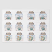 Sandpipers Flowers Shells Jar Decoupage Paper Seidenpapier (Vorderseite)