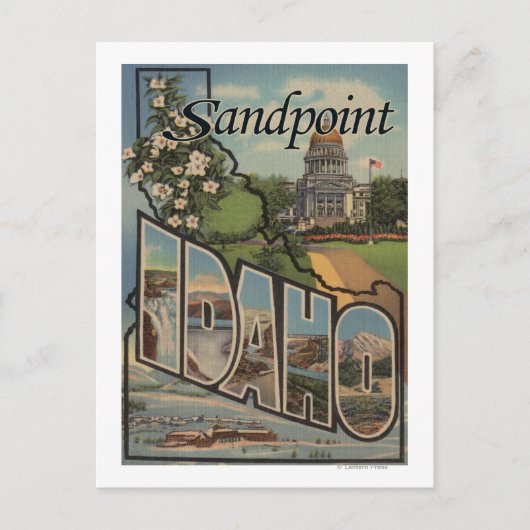 Sandpoint, Idaho - Große Buchstabenszenen Postkarte (Vorderseite)
