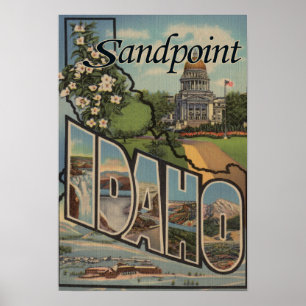 Sandpoint, Idaho - Large Letter Scenes Poster