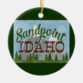 Sandpoint Idaho Ornament Fun Retro Snowy Mountains (Vorne)
