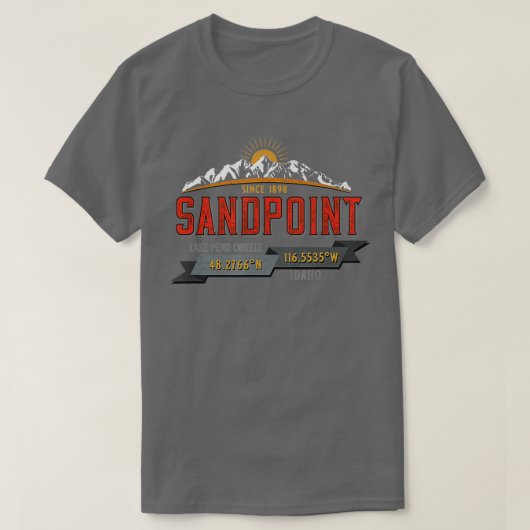 Sandpoint Idaho Souvenir T-Shirt (Design vorne)