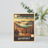 Sandpoint, Idaho | VINTAG Postkarte (Stehend Vorderseite)