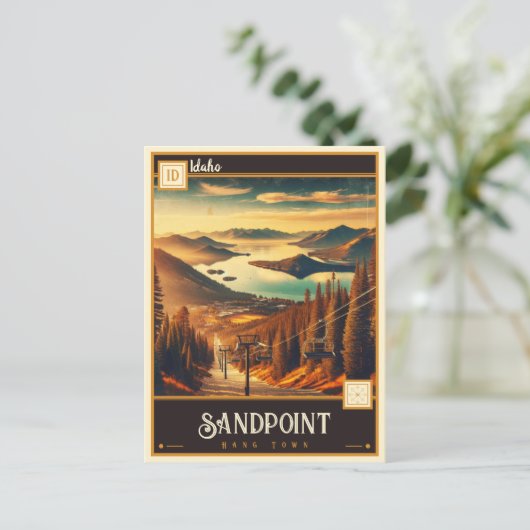 Sandpoint, Idaho | VINTAG Postkarte (Stehend Vorderseite)