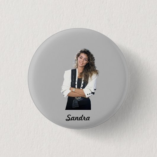 Sandra-Abzeichen rund 2,50 cm Button (Vorderseite)
