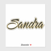 Sandra black gold Lettering Aufkleber Sticker (Blatt)