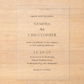 Sandra Classic Elegant Wedding Acryleinladungen (Vorderseite)