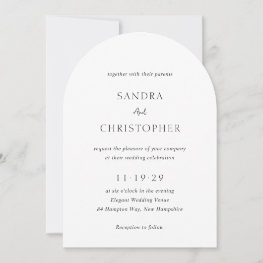Sandra Classic Elegant Wedding Einladung (Vorderseite)