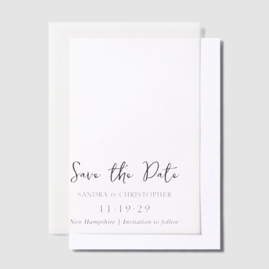 Sandra Classic Elegant Wedding Save the Date Pergament Einladungen (Versetzt)