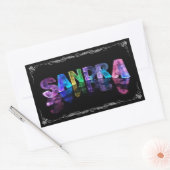 Sandra - Der Name Sandra in 3D Lights (Foto) Rechteckiger Aufkleber (Umschlag)
