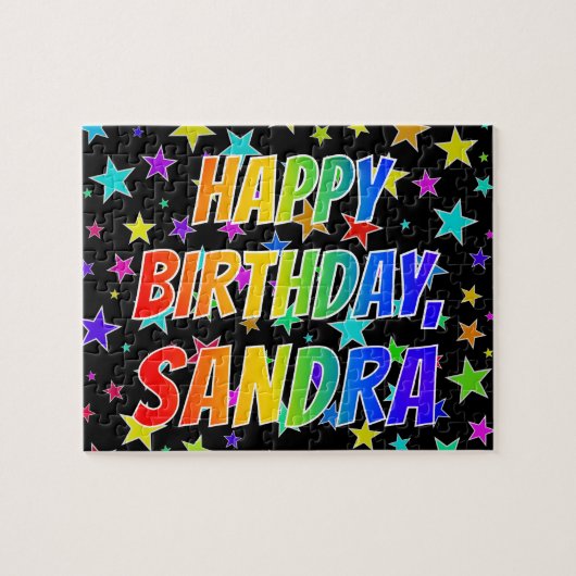 "SANDRA" First Name, Fun "HAPPY BIRTHDAY" Puzzle (Horizontal)