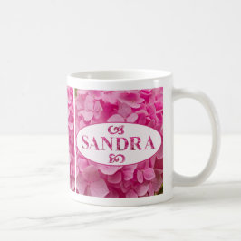 "Sandra" in den eleganten Pink Hydrangea Blume Let Kaffeetasse