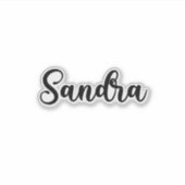 Sandra Name - Handgeschriebene Kalligrafie Aufkleber (Vorderseite)