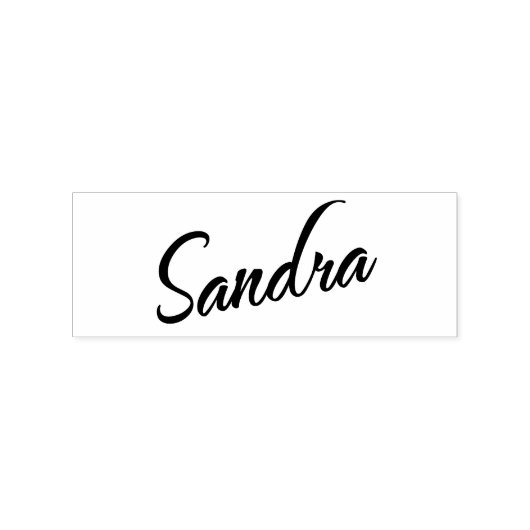 Sandra Name kursive dekorative Skript-Schriftart Gummistempel (Prägung)