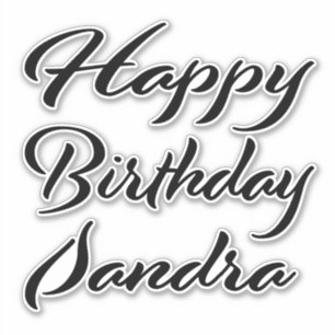 Sandra Name Vorname black Sticker Geburtstag