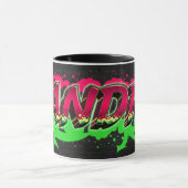 Sandra Vorname Name Graffiti red green Tasse (Zentrum)