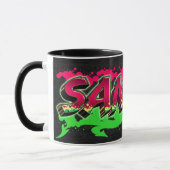 Sandra Vorname Name Graffiti red green Tasse (Links)