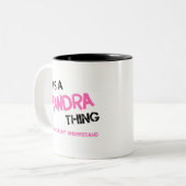 Sandra, was man T - Shirt nicht verstehen würde Zweifarbige Tasse (Vorderseite Links)