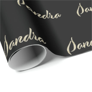 Sandra white gold Handwriting Geschenkpapier