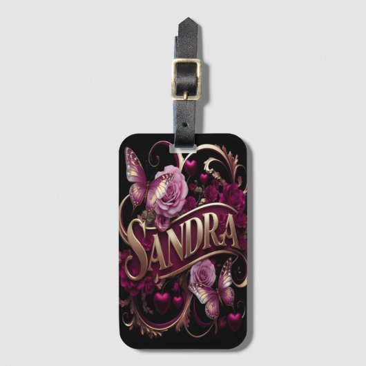 Sandras BlumenEmblem Gepäckanhänger (Vorderseite Vertikal)