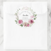 Sandras Bridal Bloom Wasserfarbendusche Runder Aufkleber (Tasche)