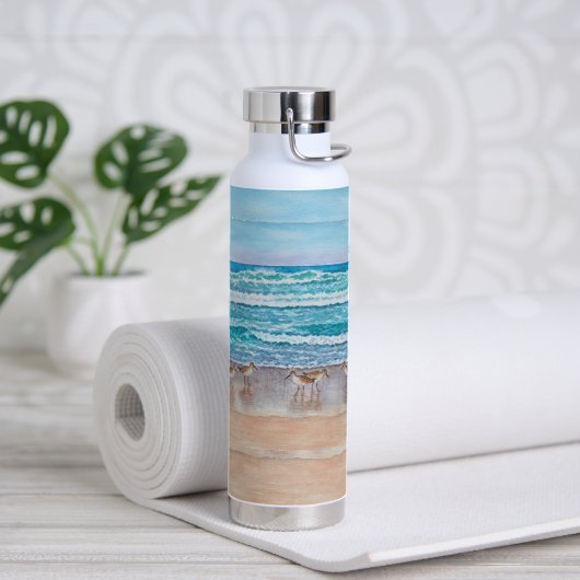 Sandregenpfeifer der Monterey Bay Trinkflasche (Yoga (gedreht))