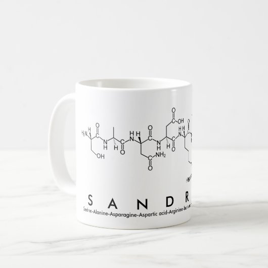Sandrine Peptidname Tasse (Vorderseite Links)