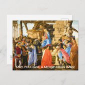 Sandro Botticelli, Bewunderung der Magi Feiertagspostkarte (Vorne/Hinten)