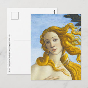 Sandro Botticelli - Die Geburt der Venus Nahaufnah Postkarte