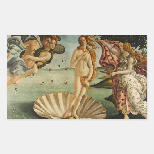 Sandro Botticelli - Die Geburt der Venus Rechteckiger Aufkleber (Vorderseite)