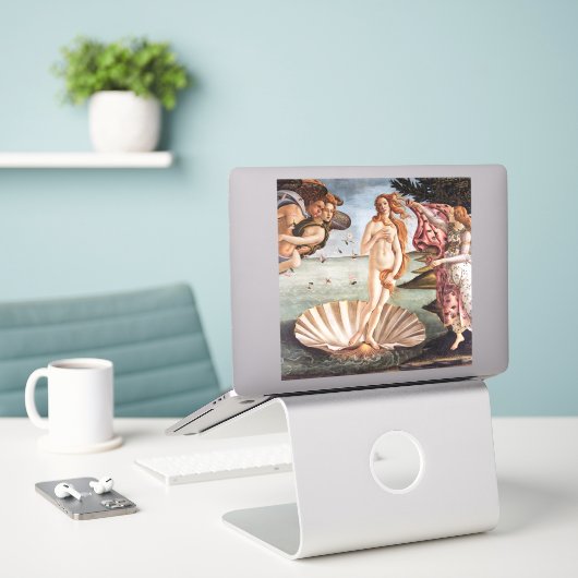 Sandro Botticelli - Geburt der Venus Aufkleber (Laptop auf Schreibtisch)