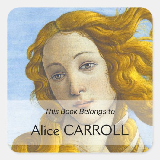 Sandro Botticelli - Geburt der Venus-Details Quadratischer Aufkleber (Vorderseite)