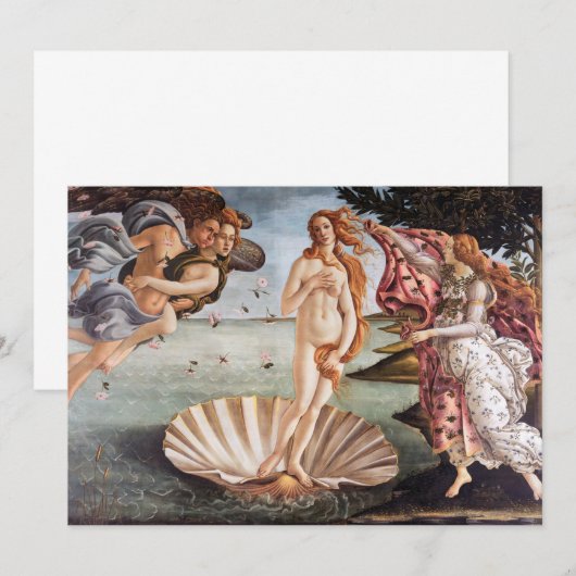 Sandro Botticelli - Geburt der Venus Einladung (Vorne/Hinten)
