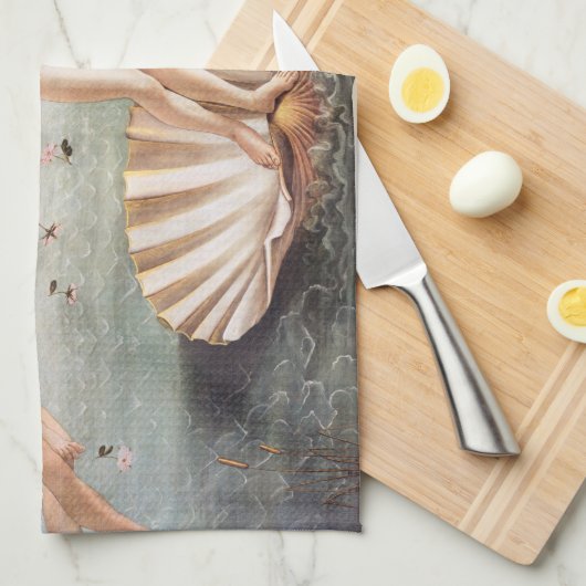 Sandro Botticelli - Geburt der Venus Geschirrtuch (Viertel Falte)