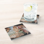 Sandro Botticelli - Geburt der Venus Glasuntersetzer (Schrägansicht)