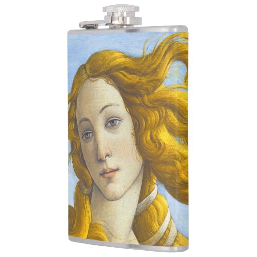 Sandro Botticelli - Geburt der Venus Nah-up Flachmann (Links)