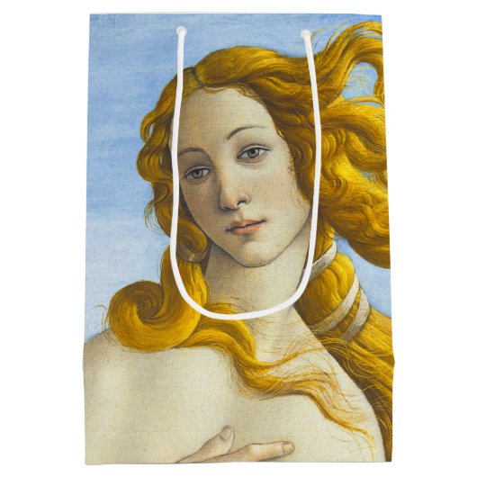 Sandro Botticelli - Geburt der Venus Nah-up Mittlere Geschenktüte (Rückseite)