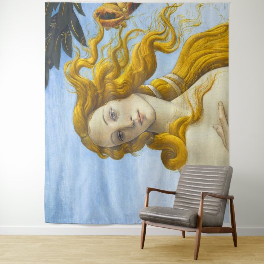 Sandro Botticelli - Geburt der Venus Nah-up Wandteppich (Beispiel)