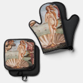Sandro Botticelli - Geburt der Venus Ofenhandschuh & Topflappen-Set (Vorderseite/Rückseite)