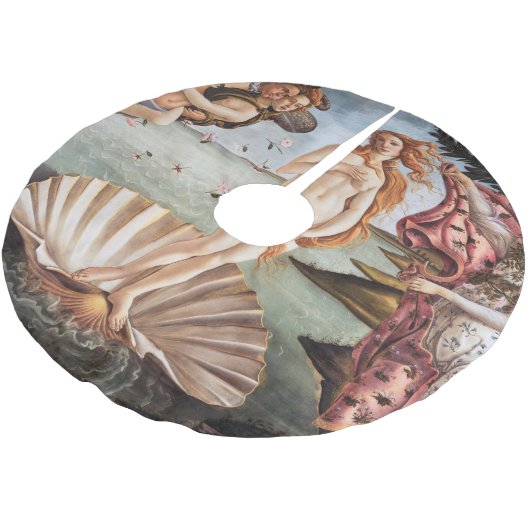 Sandro Botticelli - Geburt der Venus Polyester Weihnachtsbaumdecke (Schrägansicht)