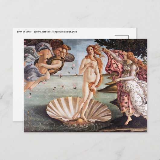 Sandro Botticelli - Geburt der Venus Postkarte (Vorne/Hinten)