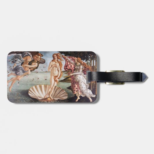 Sandro Botticelli - Geburt der Venus - QR-Code Gepäckanhänger (Rückseite horizontal)